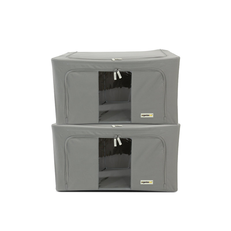 Organizeme Popup Storage Bins Raven Grey 2 Pack Large Wayfair Canada